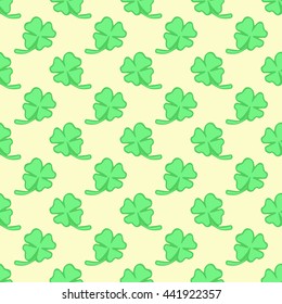 Vector seamless clover pattern. Clover pattern with three leaf. 