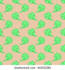 Vector seamless clover pattern. Clover pattern with three leaf. 