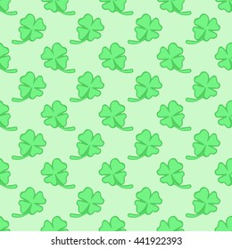 Vector seamless clover pattern. Clover pattern with three leaf. 