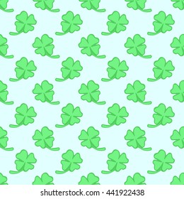 Vector seamless clover pattern. Clover pattern with three leaf. 