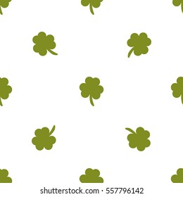 Vector seamless clover pattern. Clover pattern with three leaf. Nature luck day grass celebration design. Clover pattern with four leaf. Green nature plant for Saint Patrick's Day. Clover pattern.