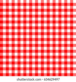 Vector. Seamless coarse red checkered vector plaid fabric pattern texture.
Modified stripes consisting of crossed horizontal and vertical lines forming squares.