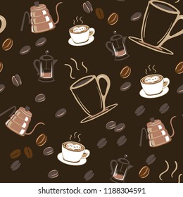Vector Seamless Coffee Pattern