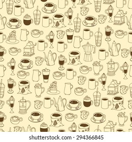 Vector seamless coffee pattern