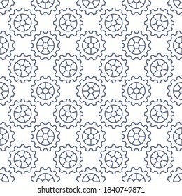 Vector Seamless Cog Wheel or Gear concept minimal pattern