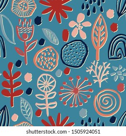 Vector Seamless Collage Pattern. Abstract Background. Modern Fashion Style