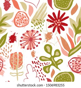Vector Seamless Collage Pattern. Abstract Background. Modern Fashion Style