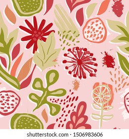 Vector Seamless Collage Pattern. Abstract Background. Modern Fashion Style