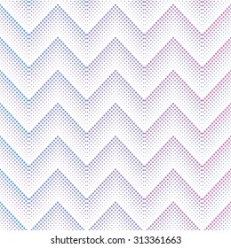 Vector seamless color abstract grey pink blue dot zigzags pattern. Geometric background.