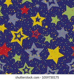 vector seamless color abstract star pattern