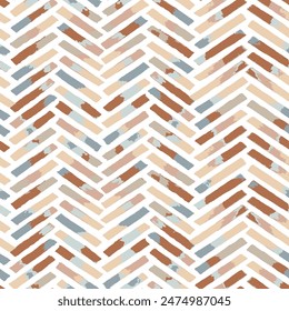 Vector seamless color abstract zigzags geometric pattern on beige background.