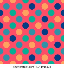 Vector seamless as a color circle, seamless Polka dot background.