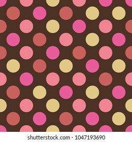 Vector seamless as a color circle, seamless Polka dot background.