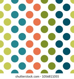 Vector seamless as a color circle, seamless Polka dot background.