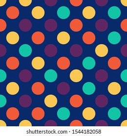 Vector seamless as a color circle, seamless Polka dot background.