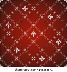Vector seamless color classic ornate wallpaper