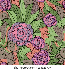 vector seamless color floral background