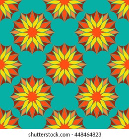 Vector Seamless Color Floral Mandala Pattern. Seamless pattern for your designs, invitation card, yoga, meditation, astrology, fabric and other wrapped projects. Mandala Pattern in swatches panel.