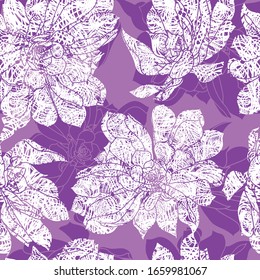 Vector seamless color floral pattern from leaf. Natural summer background
