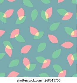Vector seamless color natural leaves pattern
