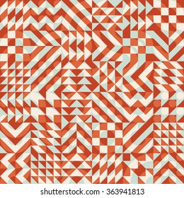 Vector Seamless Color Overlay Irregular Geometric Blocks Square Quilt Pattern Abstract Background
