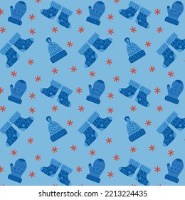 Vektornahtloses Farbmuster Weihnachtsbäume auf blauem Hintergrund. Grafikdesign-Druckmuster Kann für Scrapbooking und Design verwendet werden