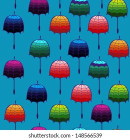 The vector seamless with color umbrella