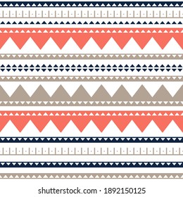 Vector seamless colored geometric pattern. Best design for fabric, wrapping paper, wallpaper. Tribal and ethnic elements.	