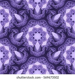 Vector Seamless Colored Pattern For Your Design. Hand Drawn Decorative Scales