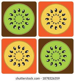 Vector seamless colorful abstract kiwi fruit pattern background. Vector repeated kiwi fruit pattern background for wrapping paper, fabric print and fashion design. Vector art.
