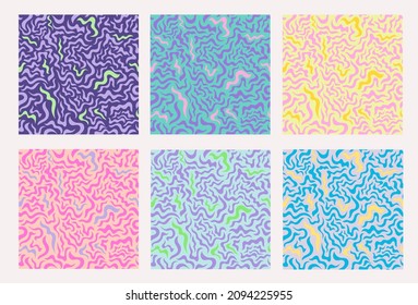 Vector seamless colorful abstract patterns collection - vector illustration, eps stock illustration