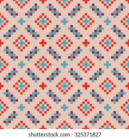 Vector seamless colorful background with geometric pixel pattern