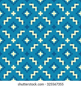 Vector seamless colorful background with geometric pixel pattern