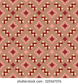 Vector seamless colorful background with geometric pixel pattern