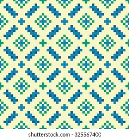 Vector seamless colorful background with geometric pixel pattern