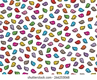 Vector seamless colorful birds pattern.