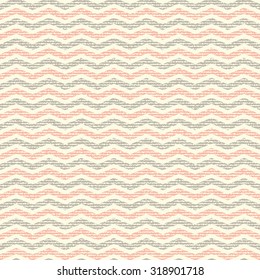vector Seamless colorful chevron pattern on texture grunge background. Vintage rustic burlap zigzag