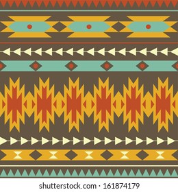 Vector seamless colorful decorative ethnic pattern