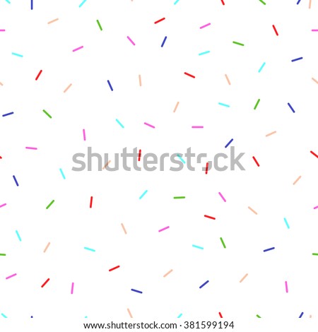 Vector seamless colorful donuts glaze pattern with sprinkle topping. Abstract food bakery decoration texture.