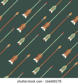 Vector seamless colorful ethnic pattern with arrows