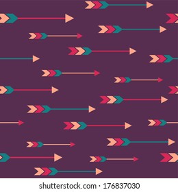 Vector seamless colorful ethnic pattern with arrows
