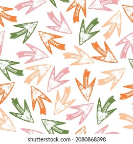 vector seamless colorful ethnic pattern with arrows aztec. Ethnic seamless pattern in native style. Bright colored arrows on white background. Vector illustration. 
