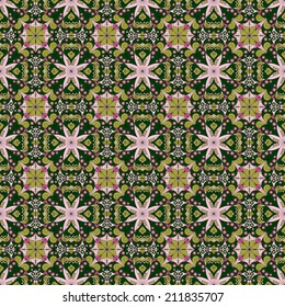 Vector seamless. Colorful ethnic pattern. Arabesque style