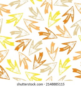 vector seamless colorful ethnic pattern with arrows aztec. Texture with tribal indian hand drawn arrows. Watercolor decorative hippie elements. Vector illustration. 