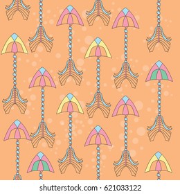 Vector seamless colorful ethnic pattern with arrows - pattern