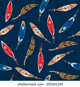vector seamless colorful feather background