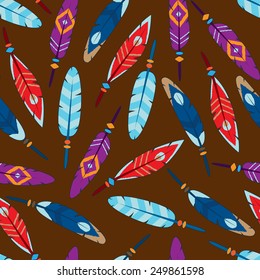 vector seamless colorful feather background