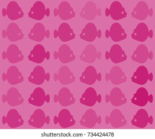 Vector seamless colorful fish pattern with tropical fish in different colors. Endless vector tiled background for textile