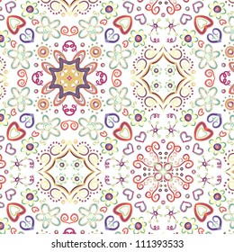 vector seamless colorful floral pattern background