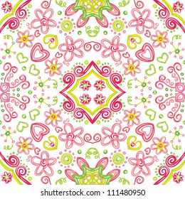 vector seamless colorful floral pattern background